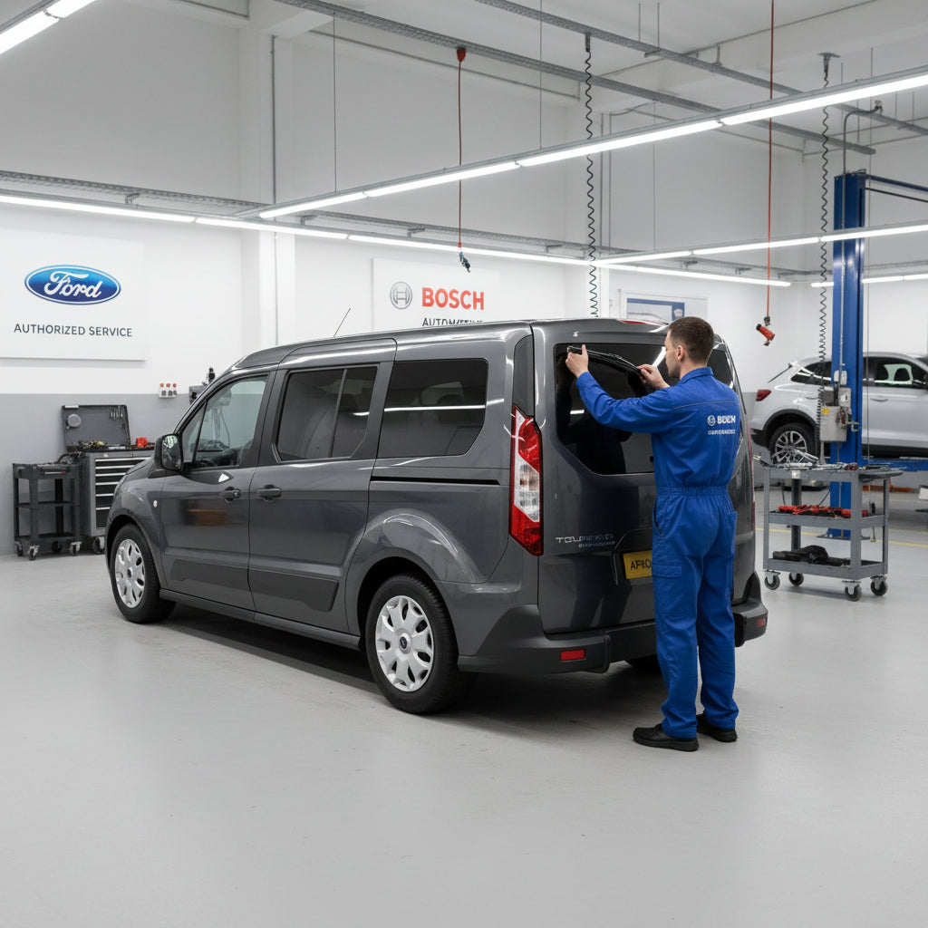 Schimbare Ștergător Lunetă Bosch Twin H341 la Ford Transit Connect MPV 2013–2022