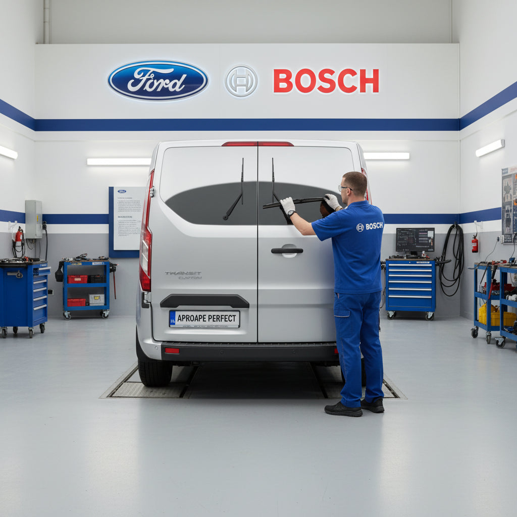 Schimbare Ștergător Lunetă Bosch Twin H341 la Ford Transit Custom V362 Van (FY, FZ) 2012–2023