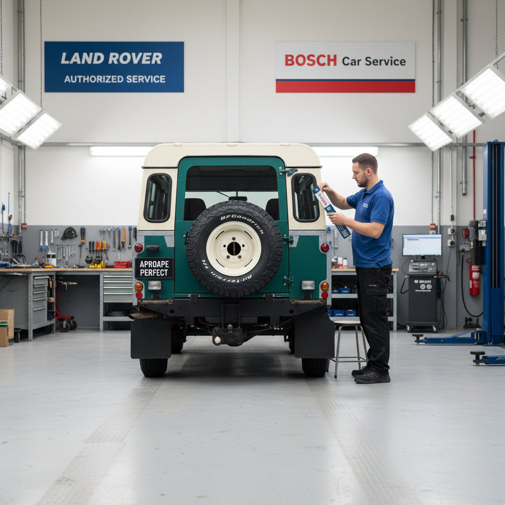 Schimbare Ștergător Lunetă Bosch Twin H341 la Land Rover 110/127 (LDH) Station Wagon 1983–1990