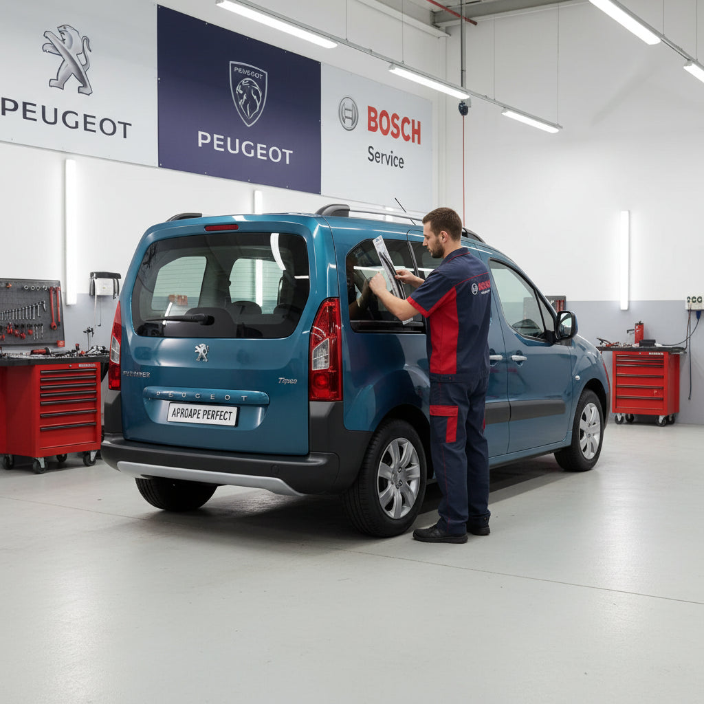 Schimbare Ștergător Lunetă Bosch Twin H341 la Peugeot Partner MPV (5, G) 1996–2008