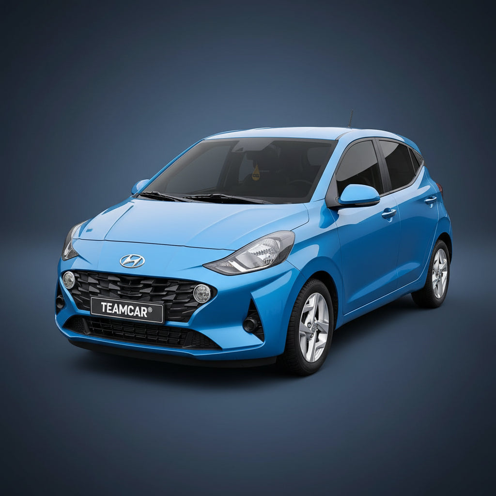 Blue Hyundai car 