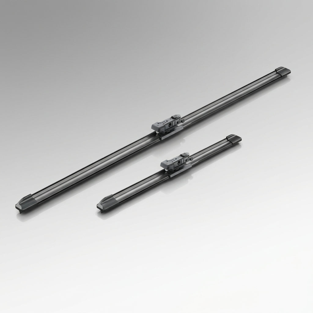 Două lamele Bosch Aerotwin A583S de lungimi diferite, vedere oblică