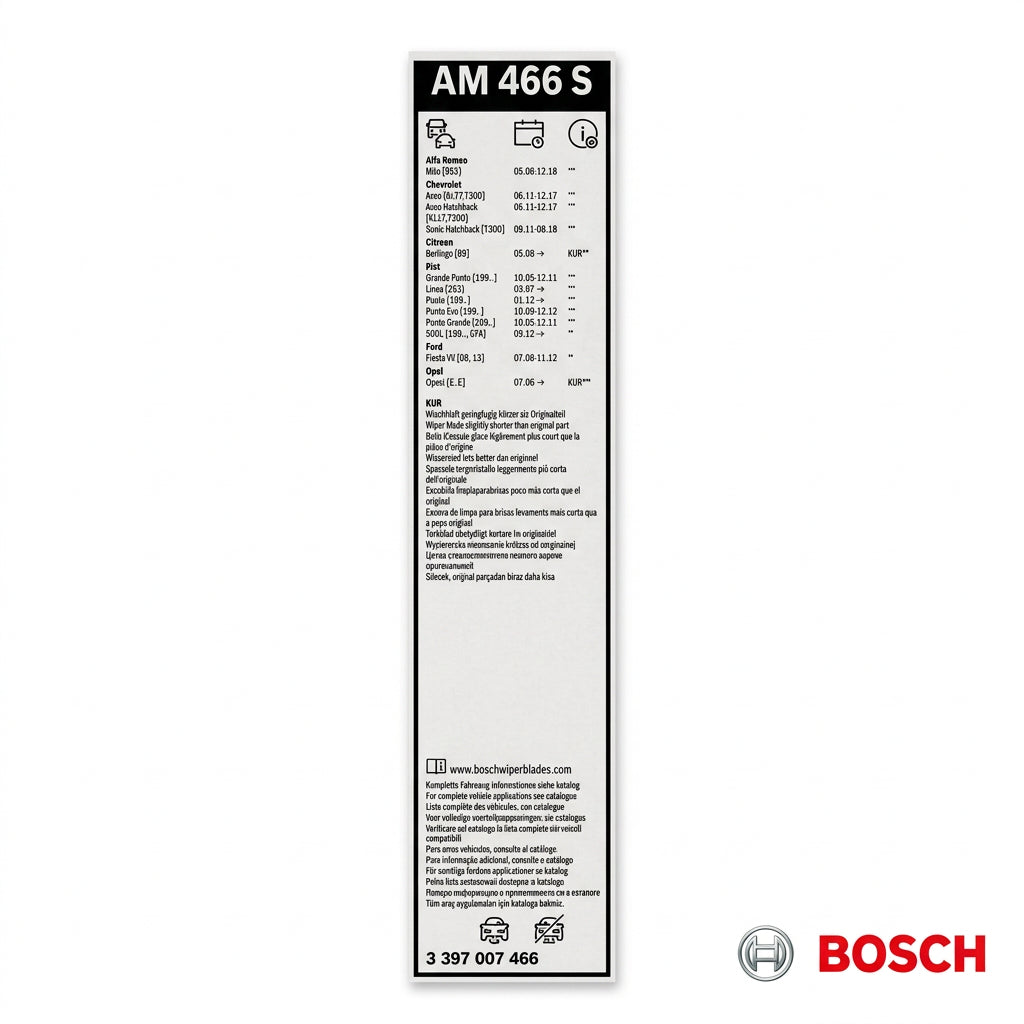 Etichetă Bosch AM466S cu aplicații auto și codul 3 397 007 466