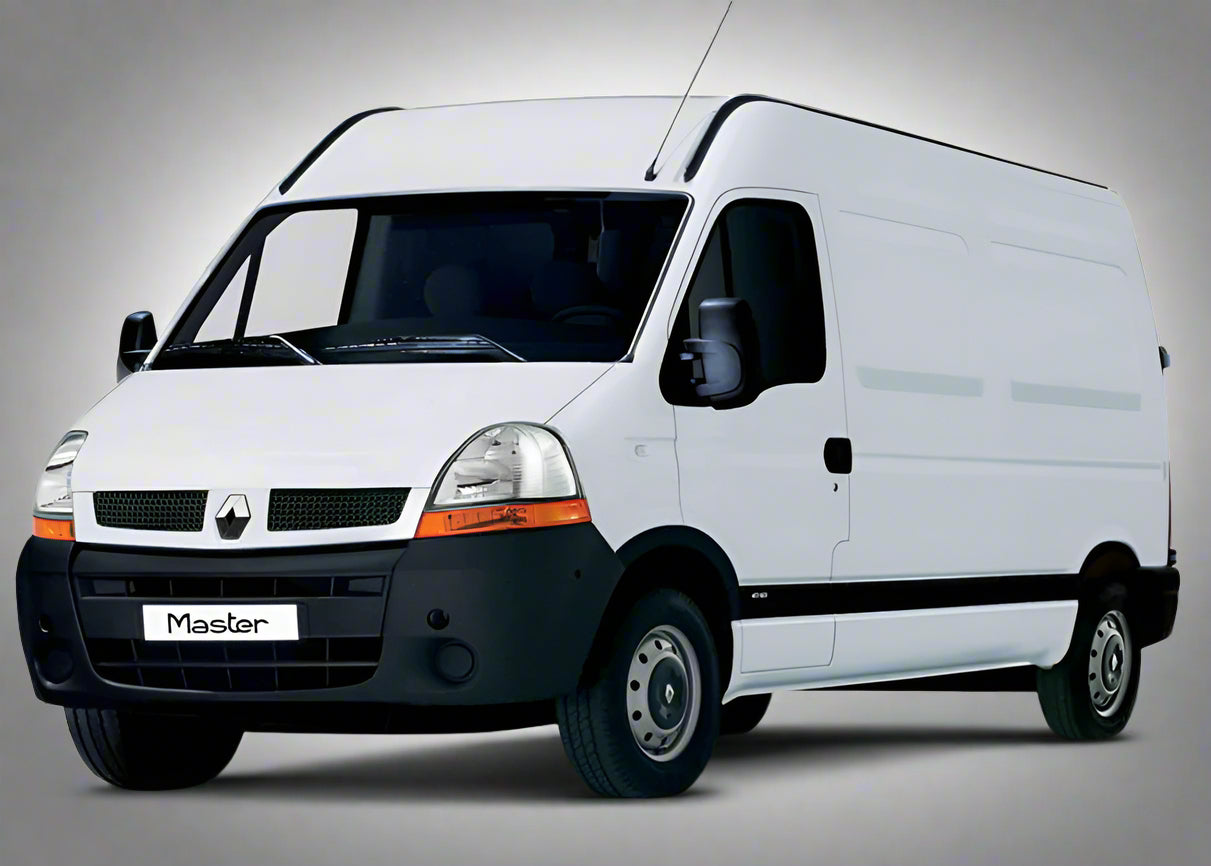 White van with Renault logo on a white background