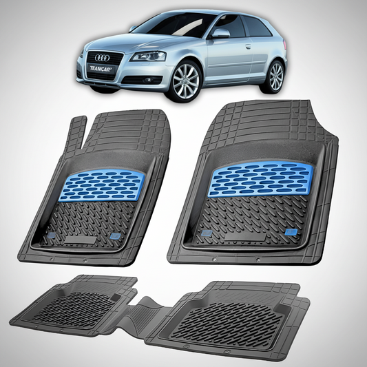 Set of car floor mats with Audi logo in the corner