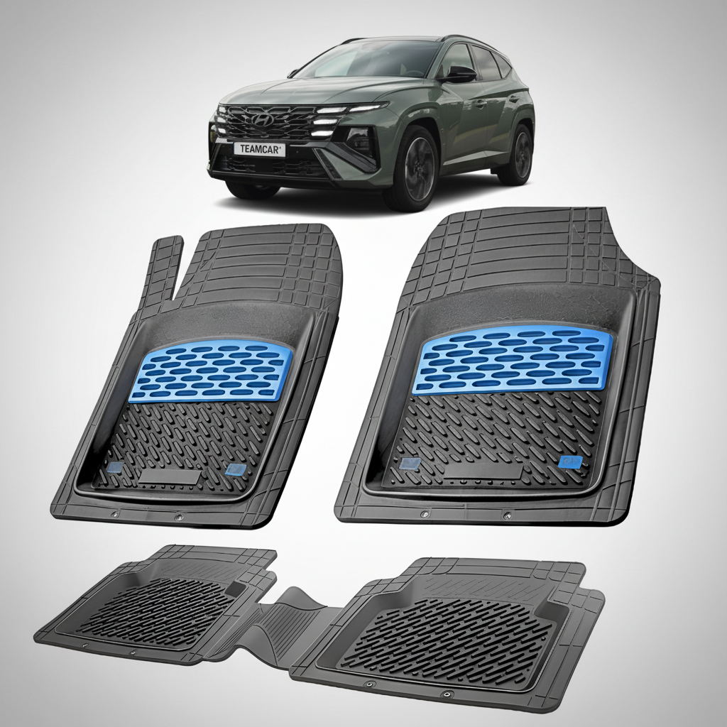 Set of car floor mats with a Hyundai SUV in the background