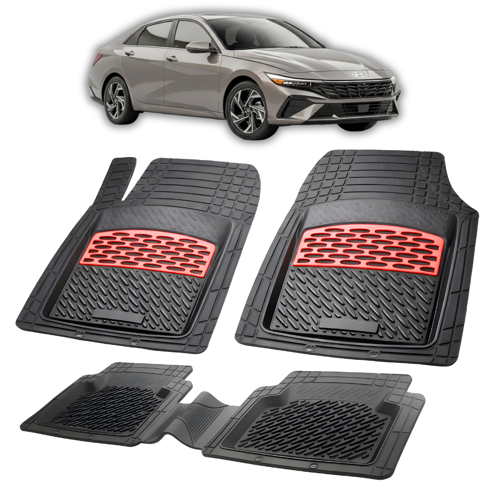 Gummifußmatten für Hyundai Elantra VII Facelift – Rot