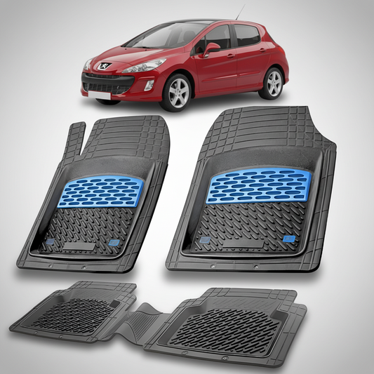 Car Mats Tray Compatible Peugeot 308 5 Doors (2007-2011) Blue
