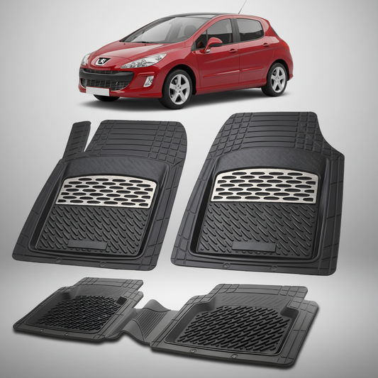 Car Mats Tray Compatible Peugeot 308 5 Doors (2007-2011) Silver