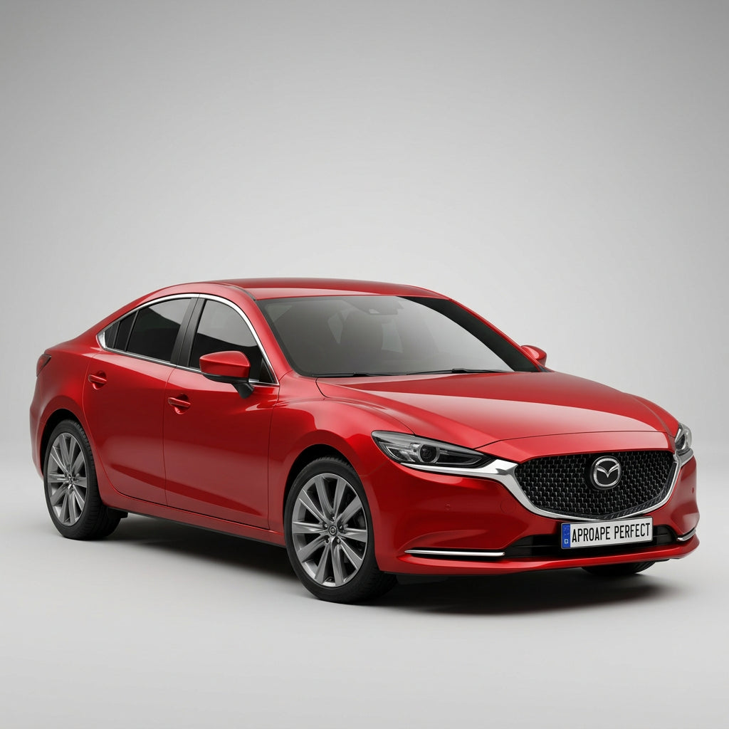 mazda 6 gl sedan roșie pe fundal gri