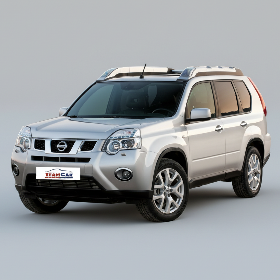 Silver Nissan X-Trail T31 (2010-2014) SUV on a white background with 'TeamCar' logo.