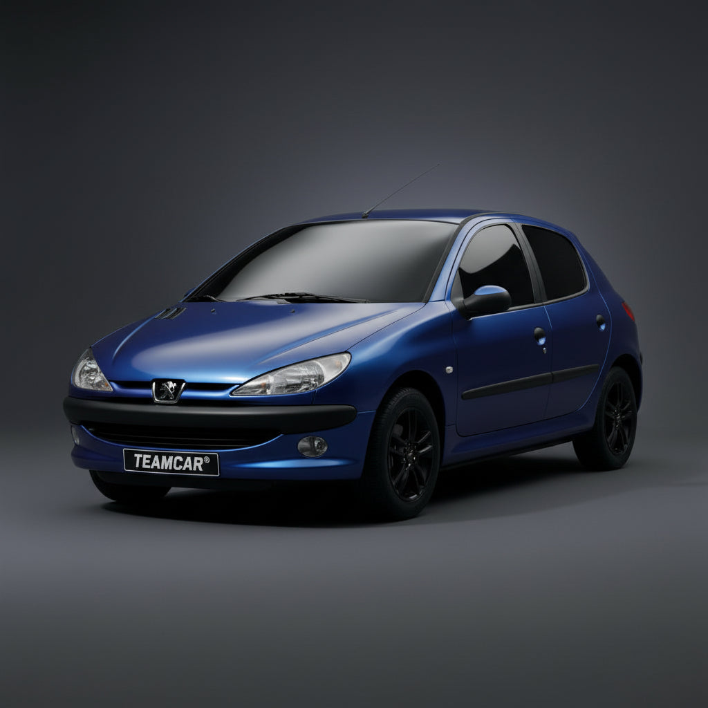 Silver car on a gray background