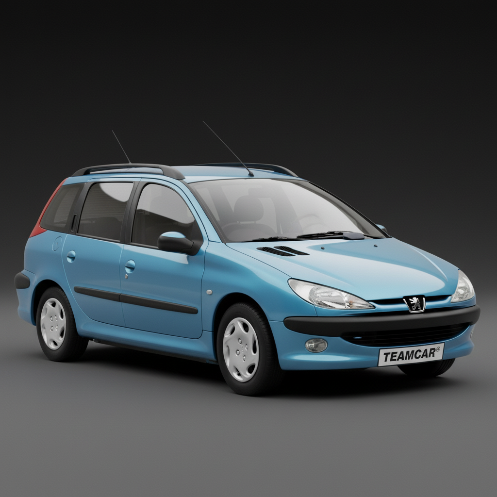 Car Mats Compatible with Peugeot 206 SW (2002-2007) Red