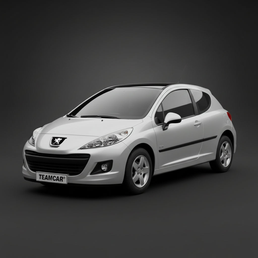 Silver car on a dark gray background