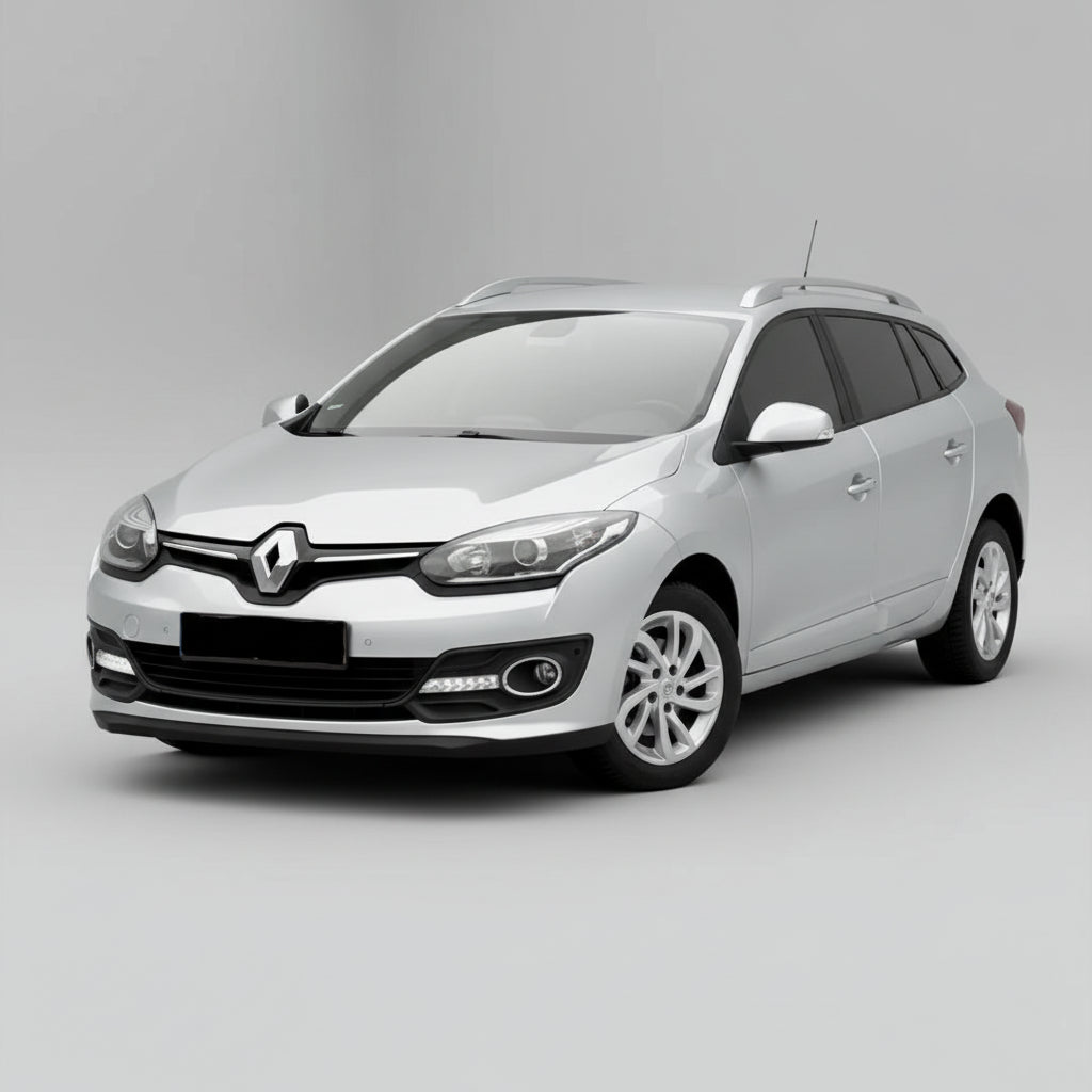 White Renault car on a gray background
