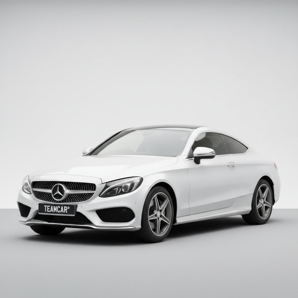 White Mercedes-Benz car on a white background