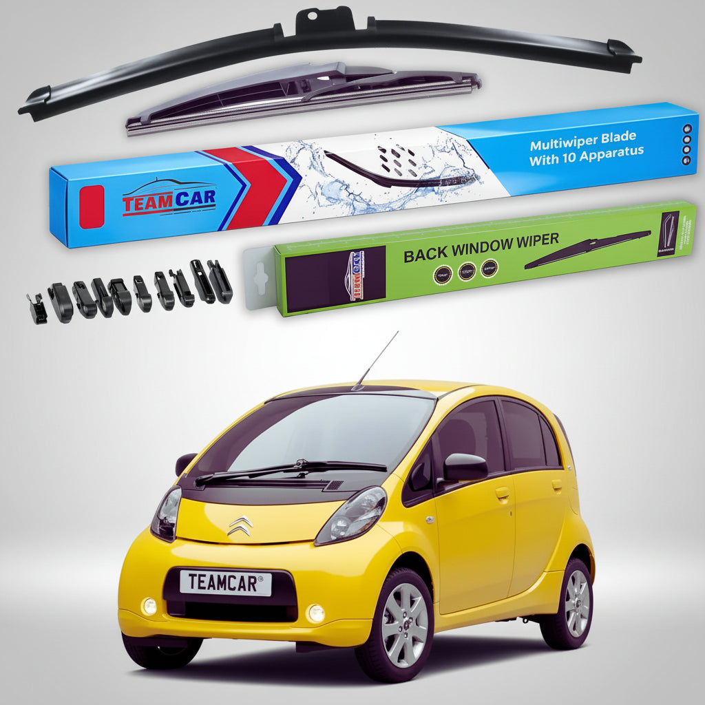 Ștergătoare Citroën C-Zero 2010-prezent | Set Față+Spate Flat Premium – TeamCar®