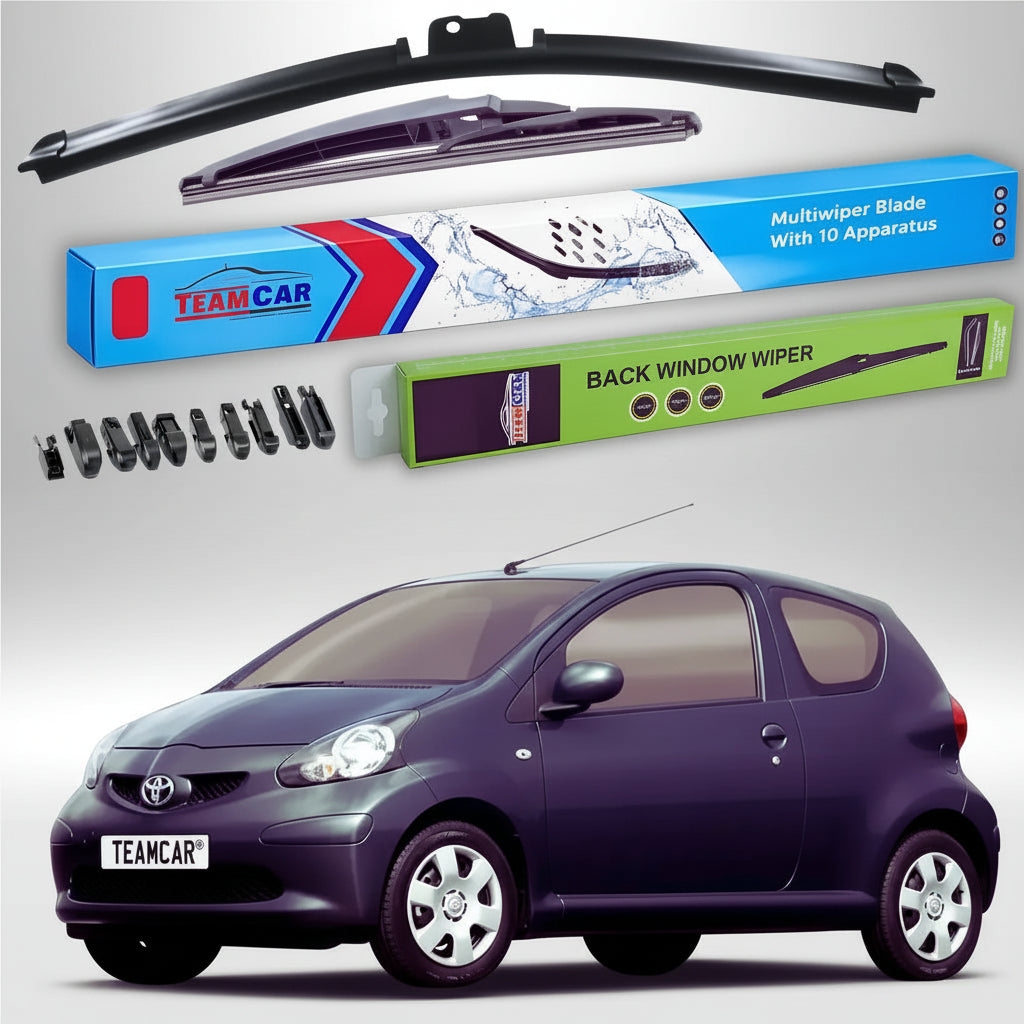 Ștergătoare Toyota Aygo B10 Hatchback 2005-2014 | Set Față și Spate Flat Premium – TeamCar®