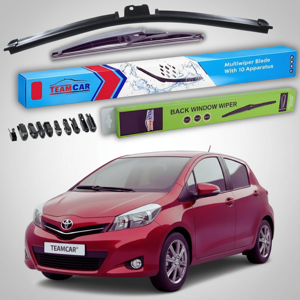 Ștergătoare Toyota Yaris P13 Hatchback 2011-prezent | Set Față și Spate Flat Premium – TeamCar®