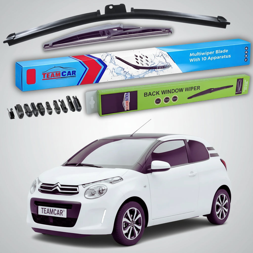 Ștergătoare Citroën C1 Gen II B4 Hatchback 2014-prezent | Ștergător Față și Spate Flat Premium – TeamCar®