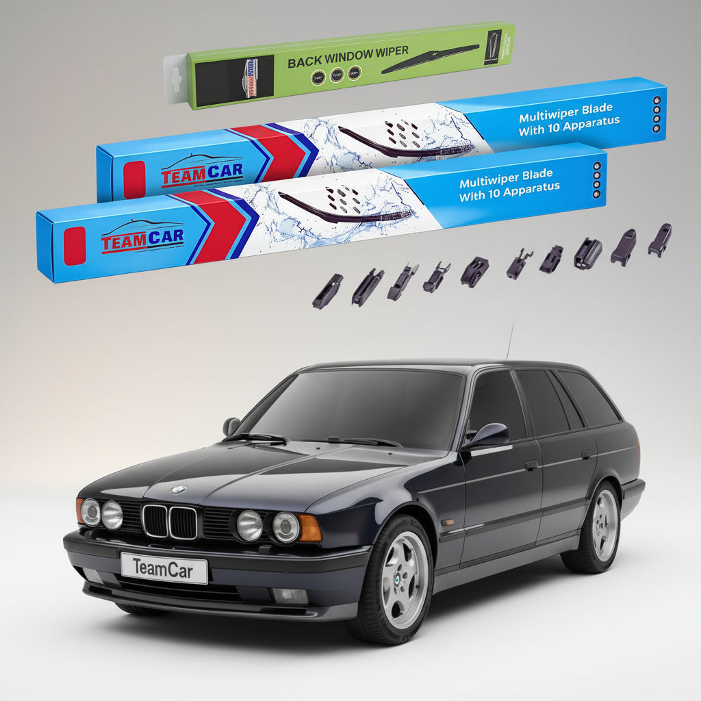 Ștergătoare TeamCar® pentru BMW Seria 5 Touring (E34) 1991–1997 – Set Față și Spate Flat Premium