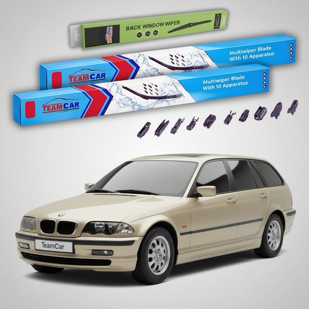 Ștergătoare TeamCar® pentru BMW Seria 3 Touring (E46) 1999–2005 – Set Față și Spate Flat Premium