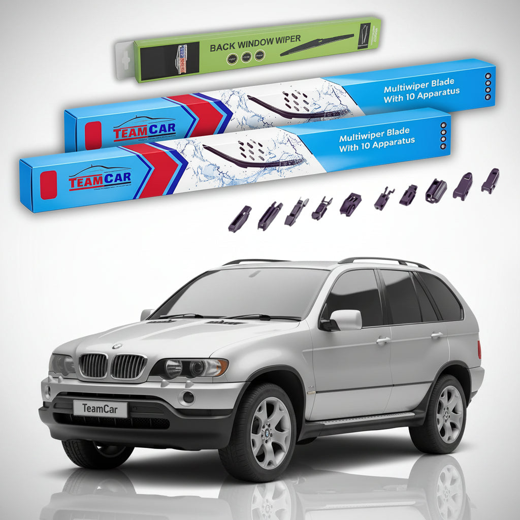 Ștergătoare TeamCar® pentru BMW X5 (E53) Facelift 2002–2006 – Set Față și Spate Flat Premium