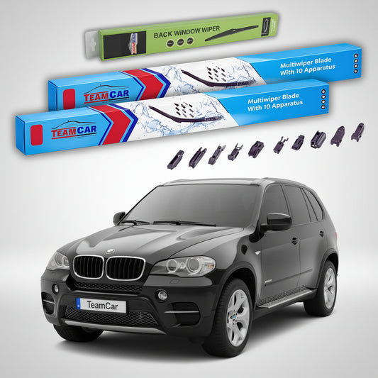 Ștergătoare TeamCar® pentru BMW X5 (E70) 2006–2011 – Set Față și Spate Flat Premium