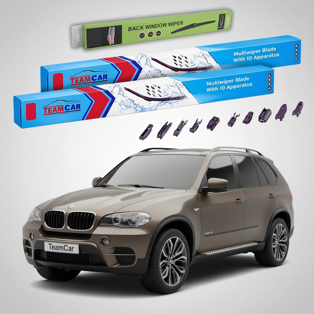 Ștergătoare TeamCar® pentru BMW X5 (E70) Facelift 2011–2013 – Set Față și Spate Flat Premium