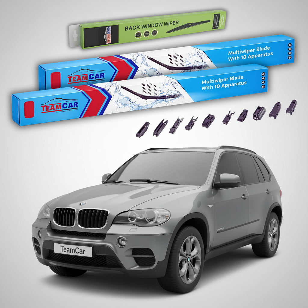 Ștergătoare TeamCar® pentru BMW X5 M (E70) 2006–2011 – Set Față și Spate Flat Premium