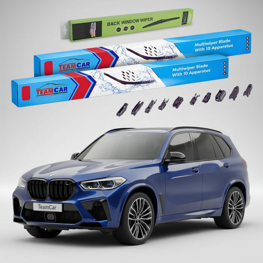 Ștergătoare TeamCar® pentru BMW X5 M (F95) 2019–prezent – Set Față și Spate Flat Premium
