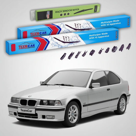 Ștergătoare TeamCar® pentru BMW Seria 3 Compact (E36) 1994–2000 – Set Față și Spate Flat Premium