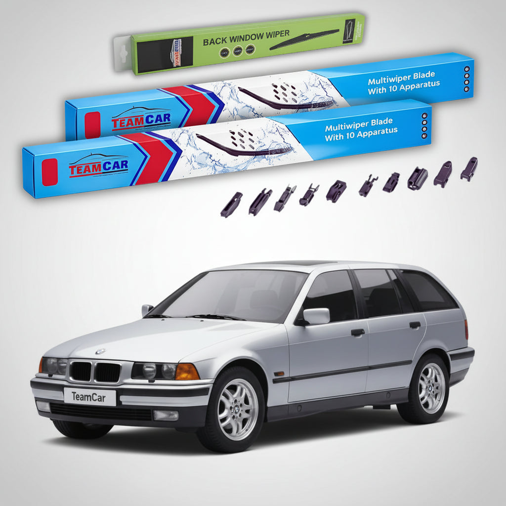 Ștergătoare TeamCar® pentru BMW Seria 3 Touring (E36) 1995–1999 – Set Față și Spate Flat Premium