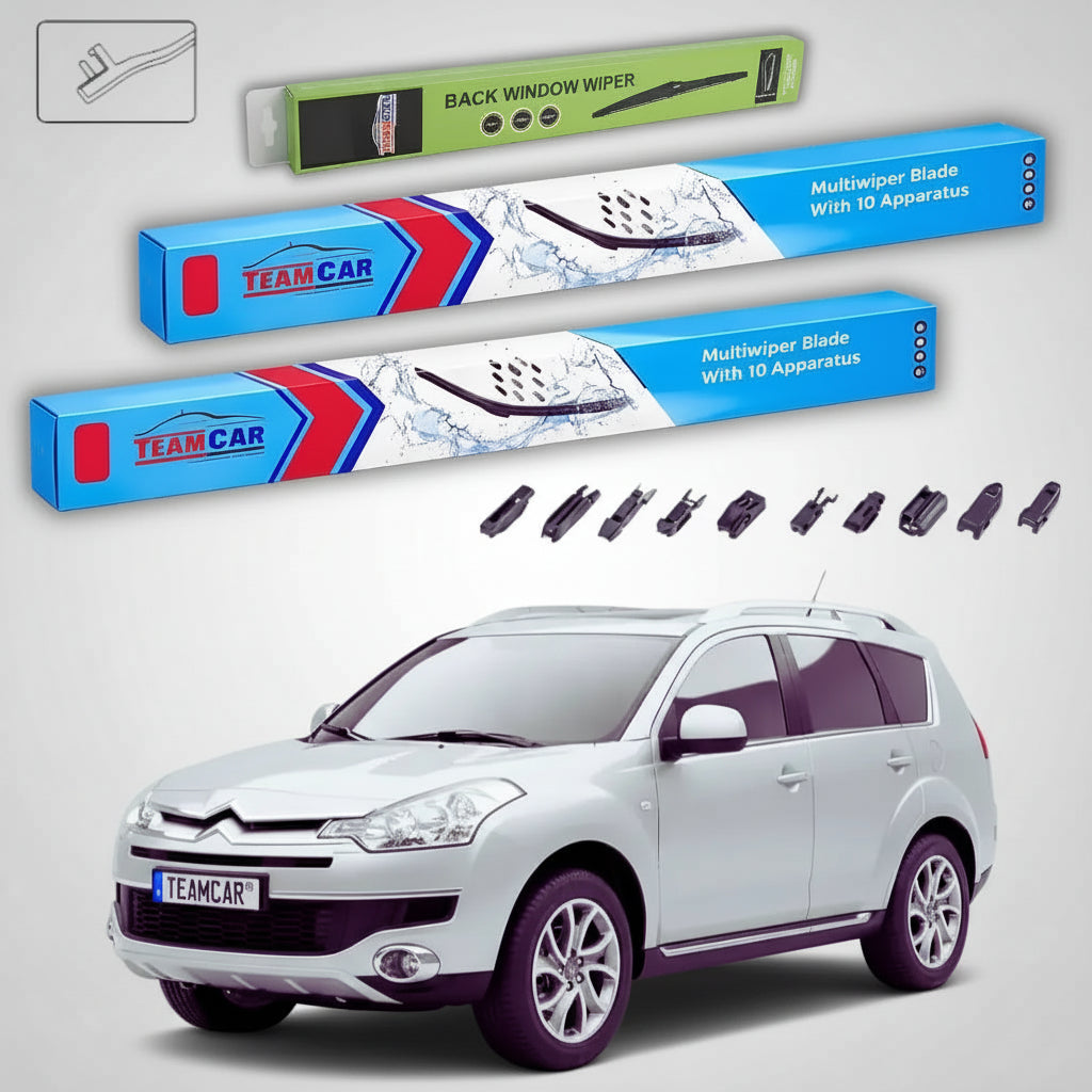 Ștergătoare Citroën C-Crosser Gen I EP 2007-2013 | Set Față și Spate Flat Premium – TeamCar®