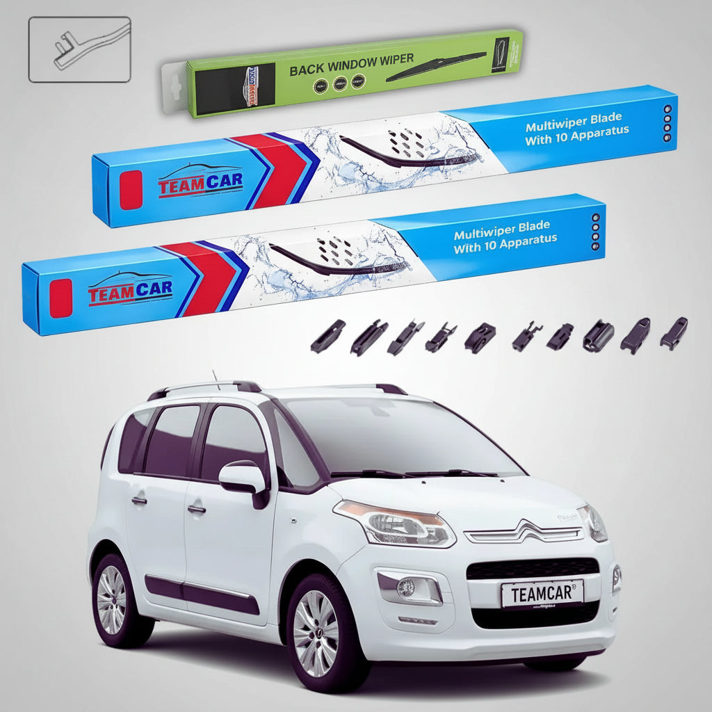 Ștergătoare Citroën C3 Picasso Faza 2 MPV 2010-prezent | Set Față și Spate Flat Premium – TeamCar®