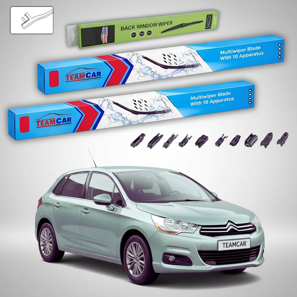 Ștergătoare Citroën C4 Gen 2 (B7) Hatchback 5D 2010-prezent | Set Față și Spate Flat Premium – TeamCar®