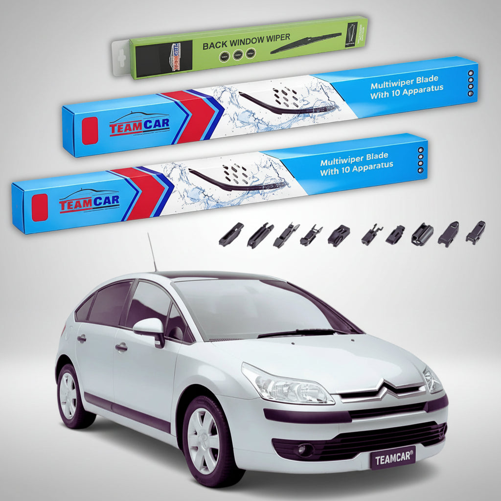 Ștergătoare Citroën C4 Gen I LC Hatchback 2004-2010 | Set Față și Spate Flat Premium – TeamCar®