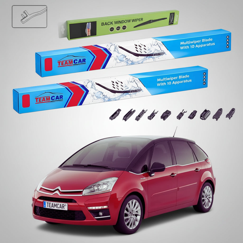 Ștergătoare Citroën C4 Picasso Gen 1 (UD) MPV 2008-2011 | Set Față și Spate Flat Premium – TeamCar®