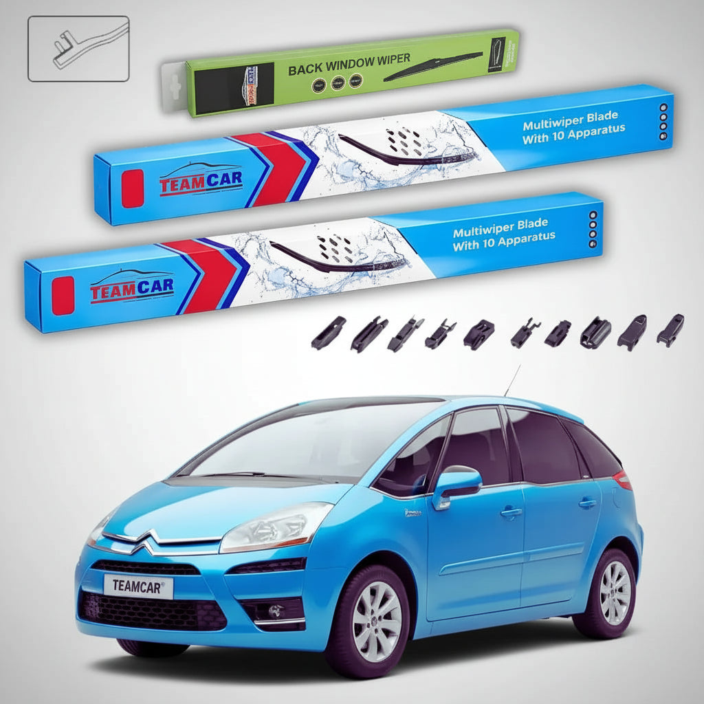 Ștergătoare Citroën C4 Picasso Gen 1 (UD) MPV 2007-2008 | Set Față și Spate Flat Premium – TeamCar®
