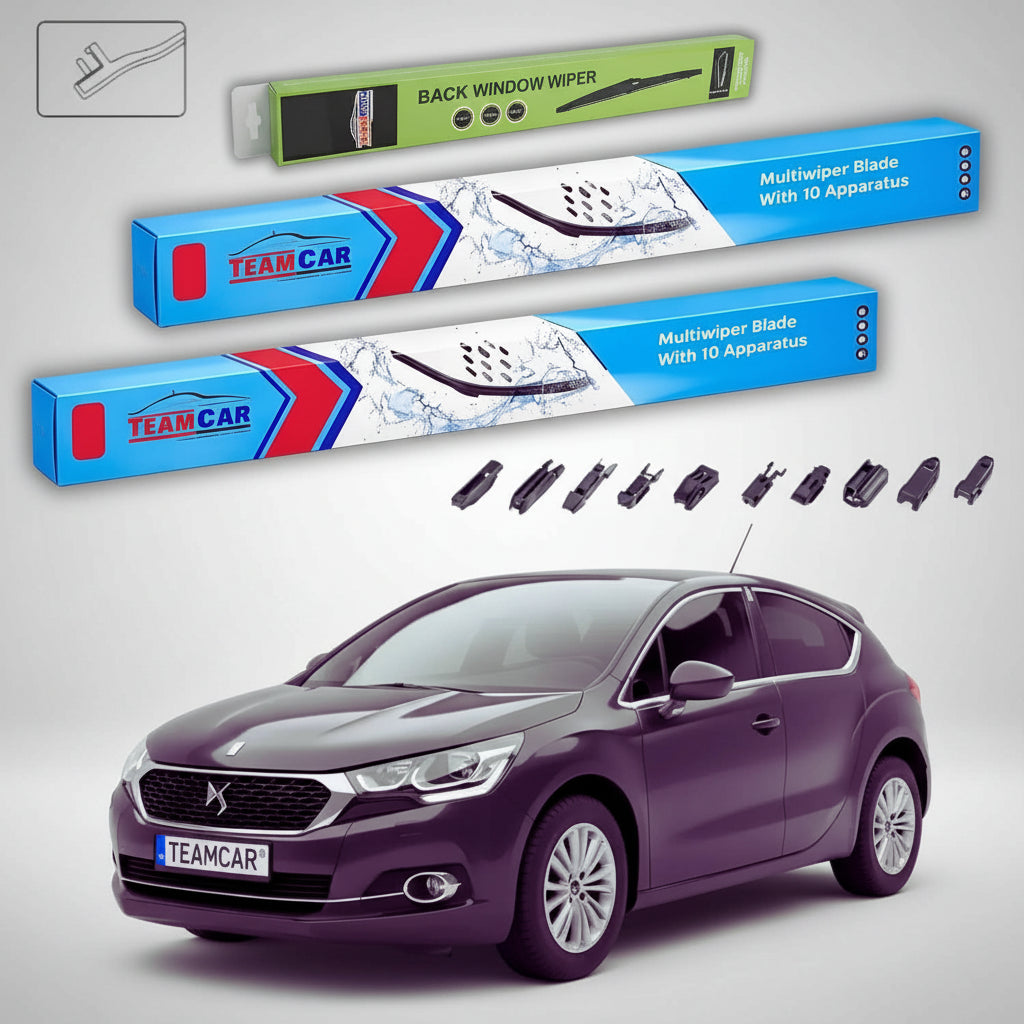 Ștergătoare Citroën DS 4 NX_ Hatchback 2015-prezent | Set Față și Spate Flat Premium – TeamCar®