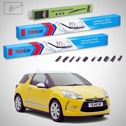 Ștergătoare Citroën DS3 A55 Hatchback 2010-2015 | Set Față+Spate Flat Premium – TeamCar®