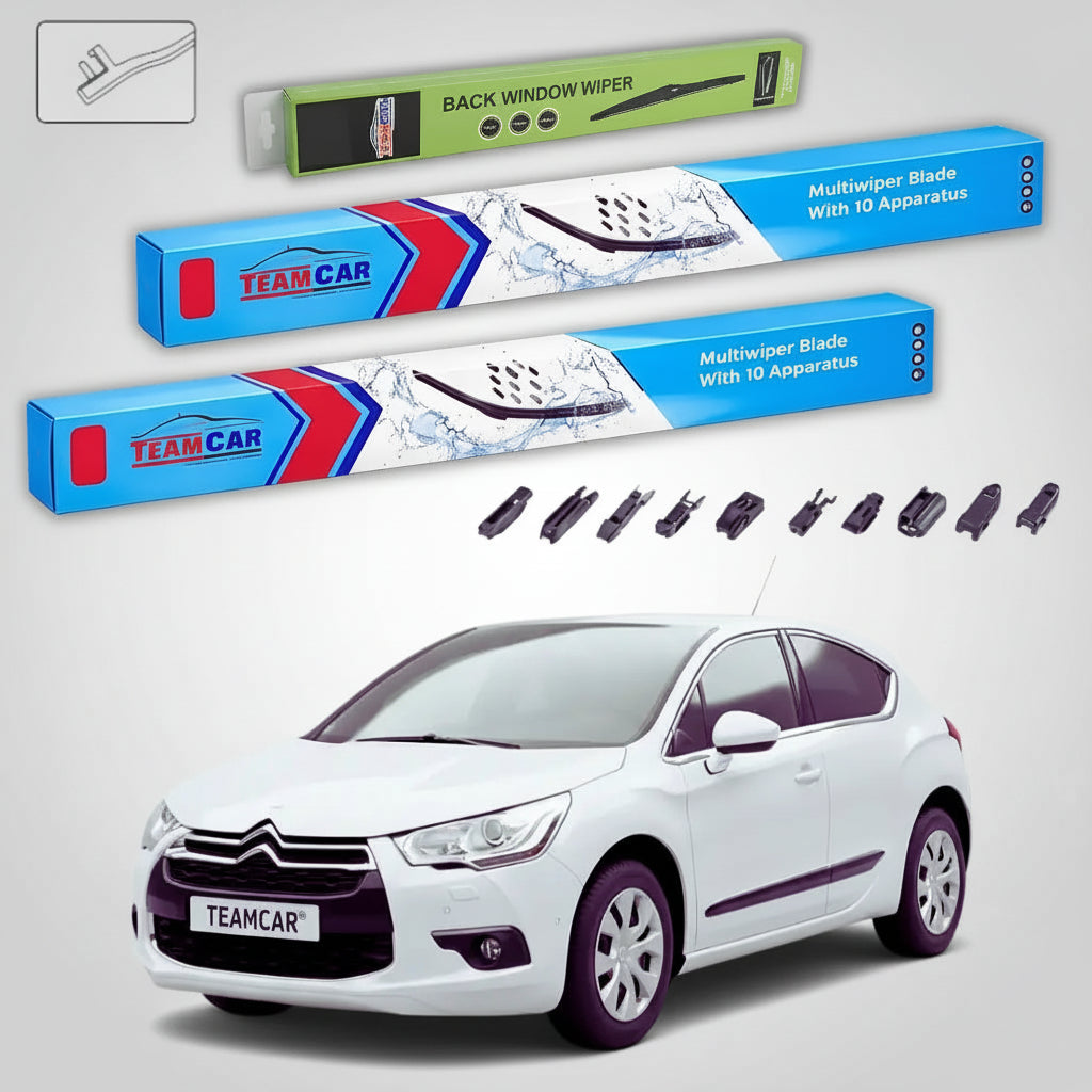Ștergătoare Citroën DS4 NX_ Hatchback 2011-2015 | Set Față și Spate Flat Premium – TeamCar®