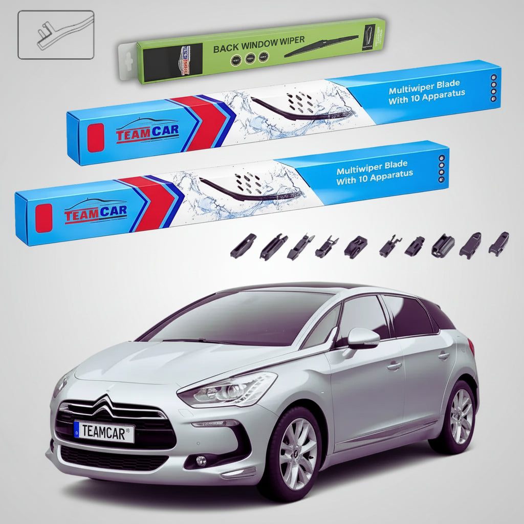 Ștergătoare Citroën DS5 Hatchback 2011-2015 | Set Față și Spate Flat Premium – TeamCar®