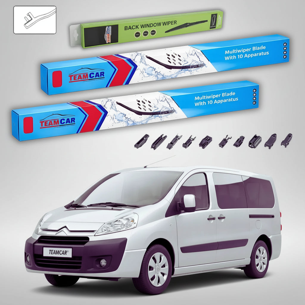Ștergătoare Citroën Jumpy II G9 2007-prezent 2-Doors | Set Față și Spate Flat Premium – TeamCar®