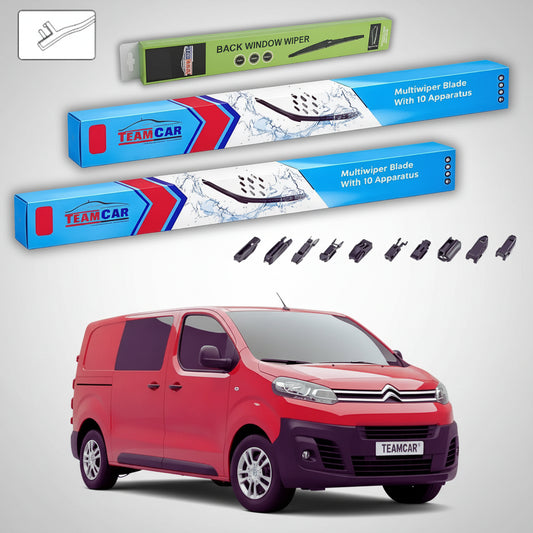 Ștergătoare Citroën Jumpy III V_ 2016-prezent 1-Door | Set Față și Spate Flat Premium – TeamCar®
