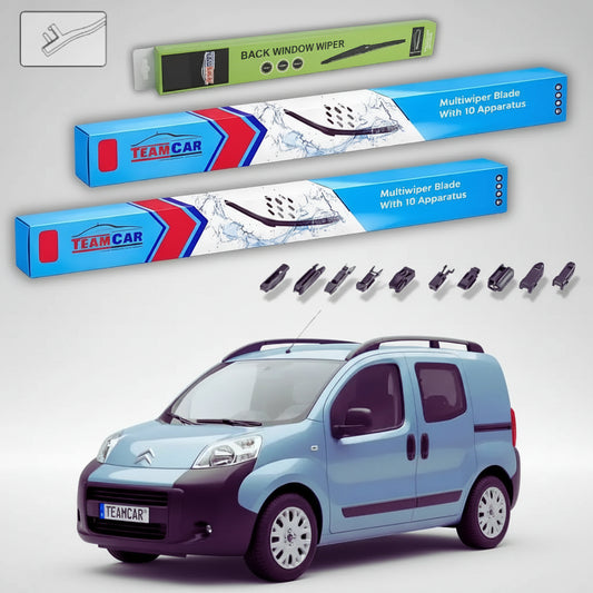 Ștergătoare Citroën Nemo Van 2-Doors 2008-prezent | Set Față și Spate Flat Premium – TeamCar®