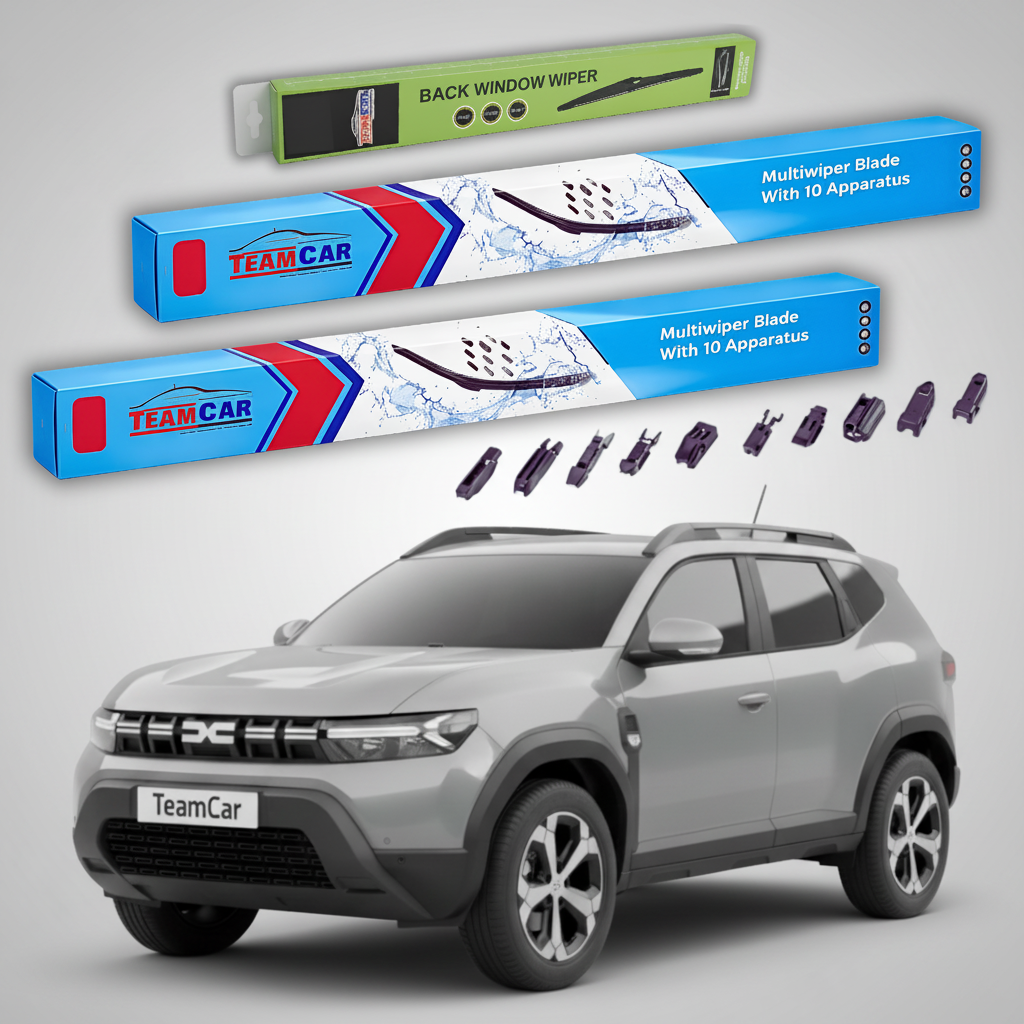 Ștergătoare TeamCar® pentru Dacia Duster III 2024-prezent – Set Față și Spate Flat Premium