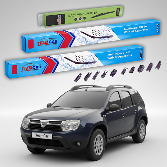 Ștergătoare TeamCar® pentru Dacia Duster I Faza 1 2010-2013 – Set Față și Spate Flat Premium