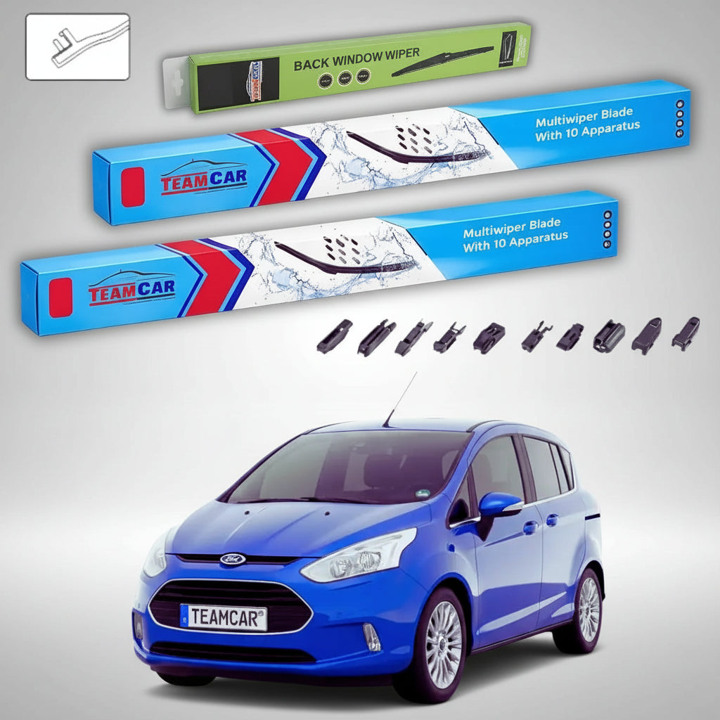 Ștergătoare Ford B-Max MPV 2012-prezent | Set Față și Spate Flat Premium – TeamCar®