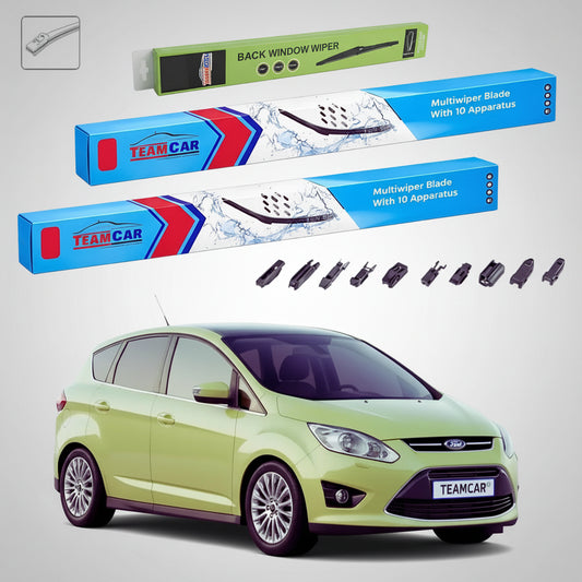 Ștergătoare Ford C-Max Gen II MPV 2010-2015 | Set Față și Spate Flat Premium – TeamCar®